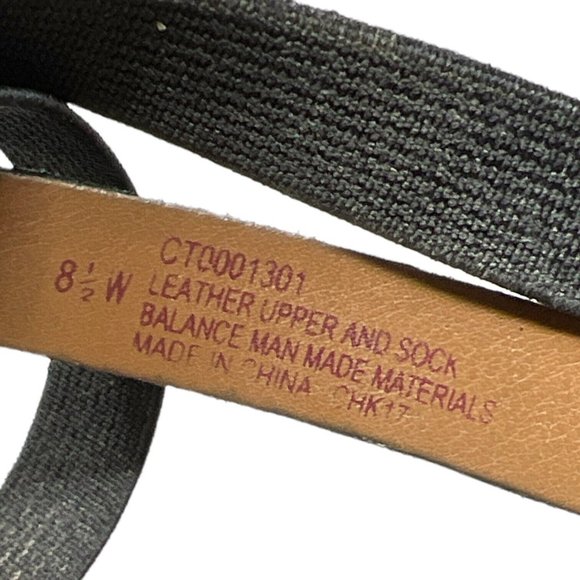 COMFORTIVA Women's EVA Metallic Leather Slide Sandals Black 8 1/2 Wide - Picture 3 of 5